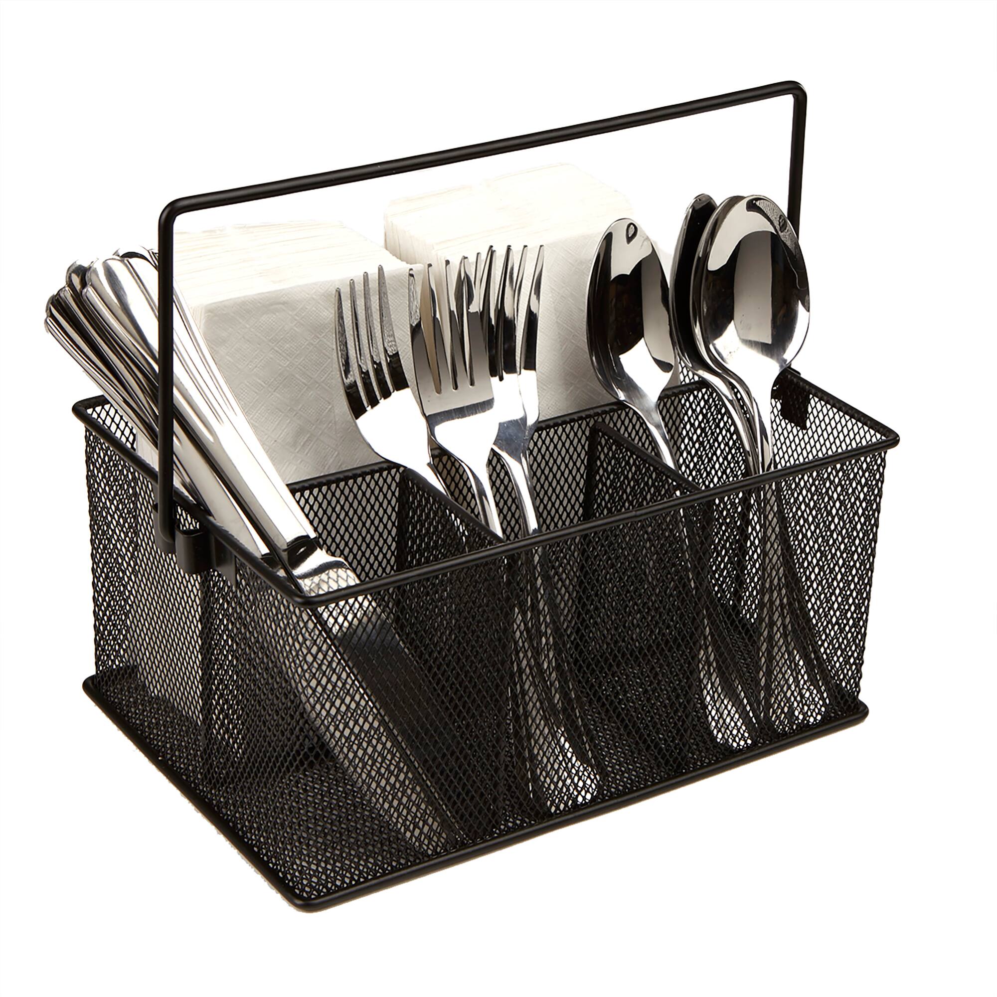 Mind Reader Black Mesh Storage Basket Organizer